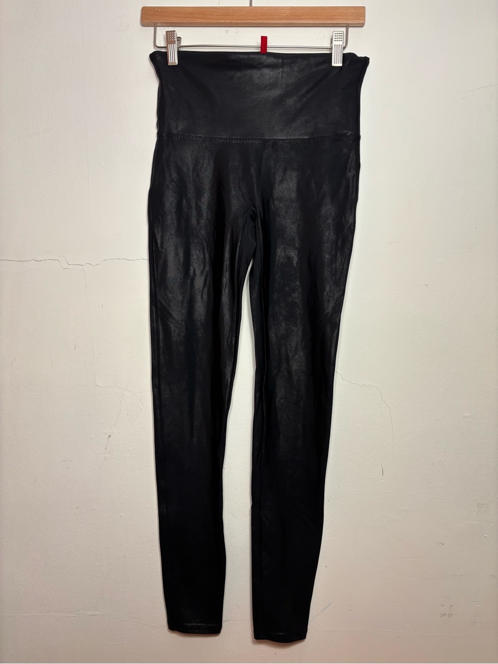 SPANX Black Faux-Leather High Waist Leggings